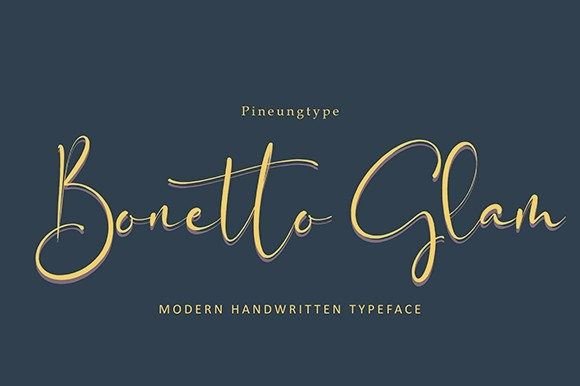 Bonetto Glam: A Stylish Script Font for Modern Marketing Designs